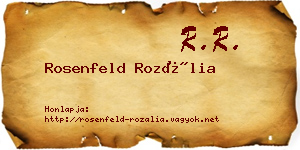 Rosenfeld Rozália névjegykártya